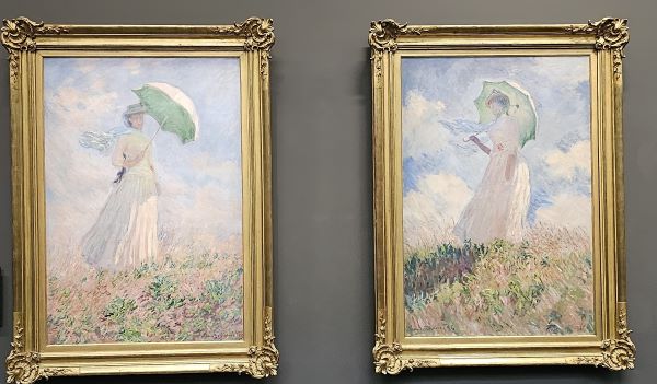 巨匠クロード・モネが描いた日傘をさす女（左向きと右向き）